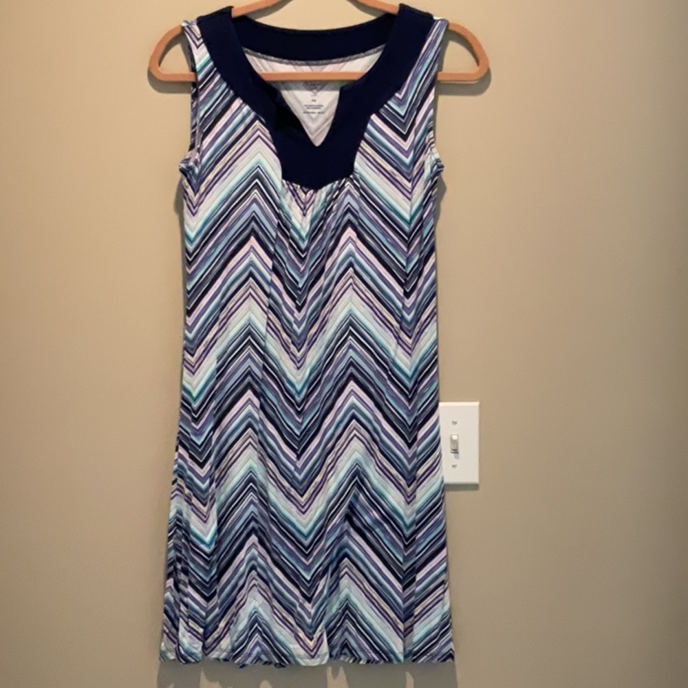 St. John's Bay Chevron Mini Dress - Navy and White